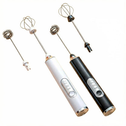 Mixer eletrico recarregavel usb cor preto e branco