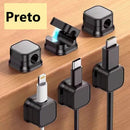 Organizador de cabos magneticos preto mesa