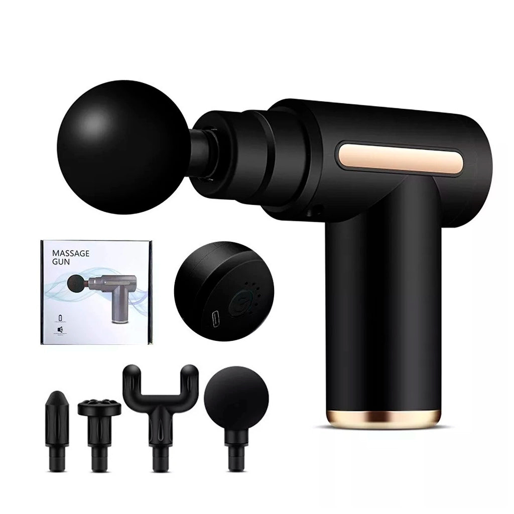 pistola de massagem eletrica profissional 6 niveis preto