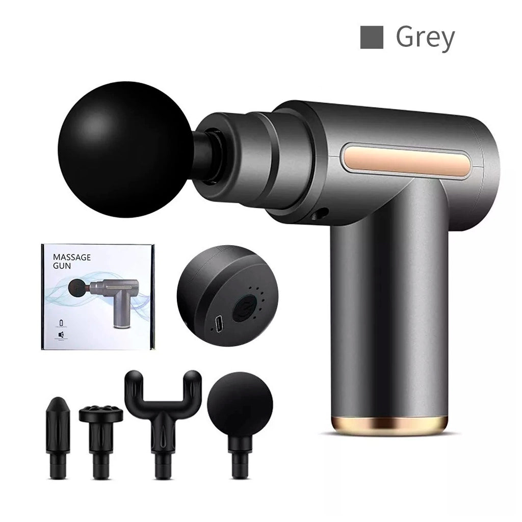 pistola de massagem eletrica profissional cinza