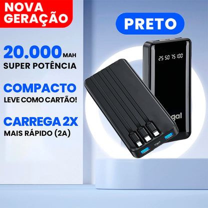 power bank 20000mah powermax preto carregador portatil